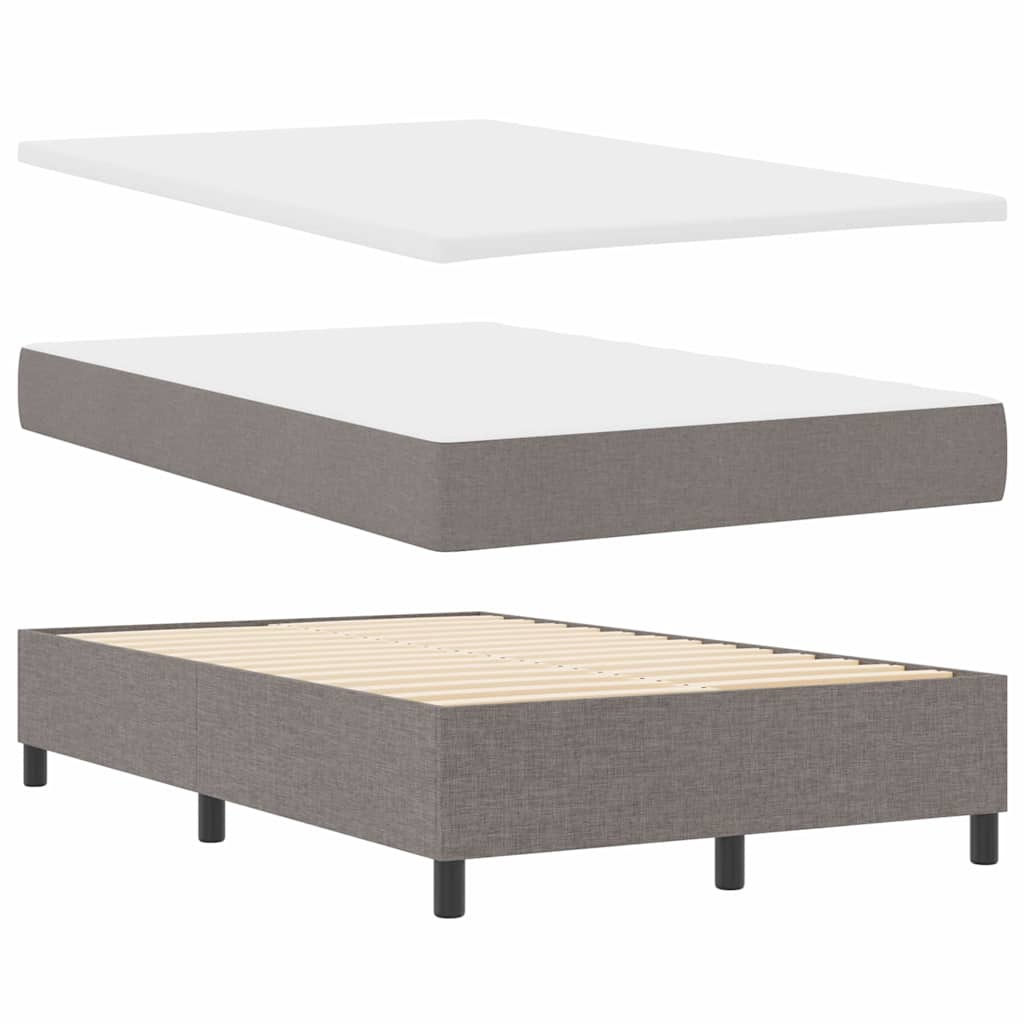 vidaXL Κρεβάτι με ελατήρια με κεφαλάρι Taupe 120 x 200 cm ύφασμα