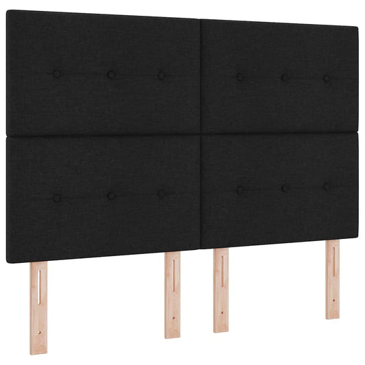 vidaXL Κρεβάτι με ελατήρια με κεφαλάρι Μαύρο 160 x 200 cm ύφασμα