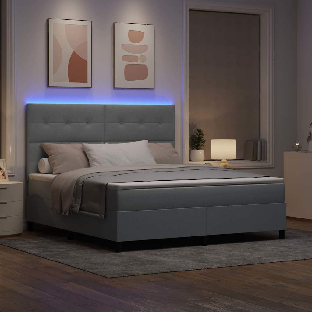 vidaXL Κρεβάτι με ελατήρια Ανοιχτό γκρι 180 x 200 cm ύφασμα