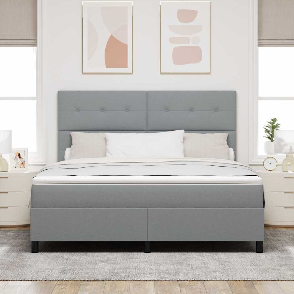 vidaXL Κρεβάτι με ελατήρια Ανοιχτό γκρι 180 x 200 cm ύφασμα