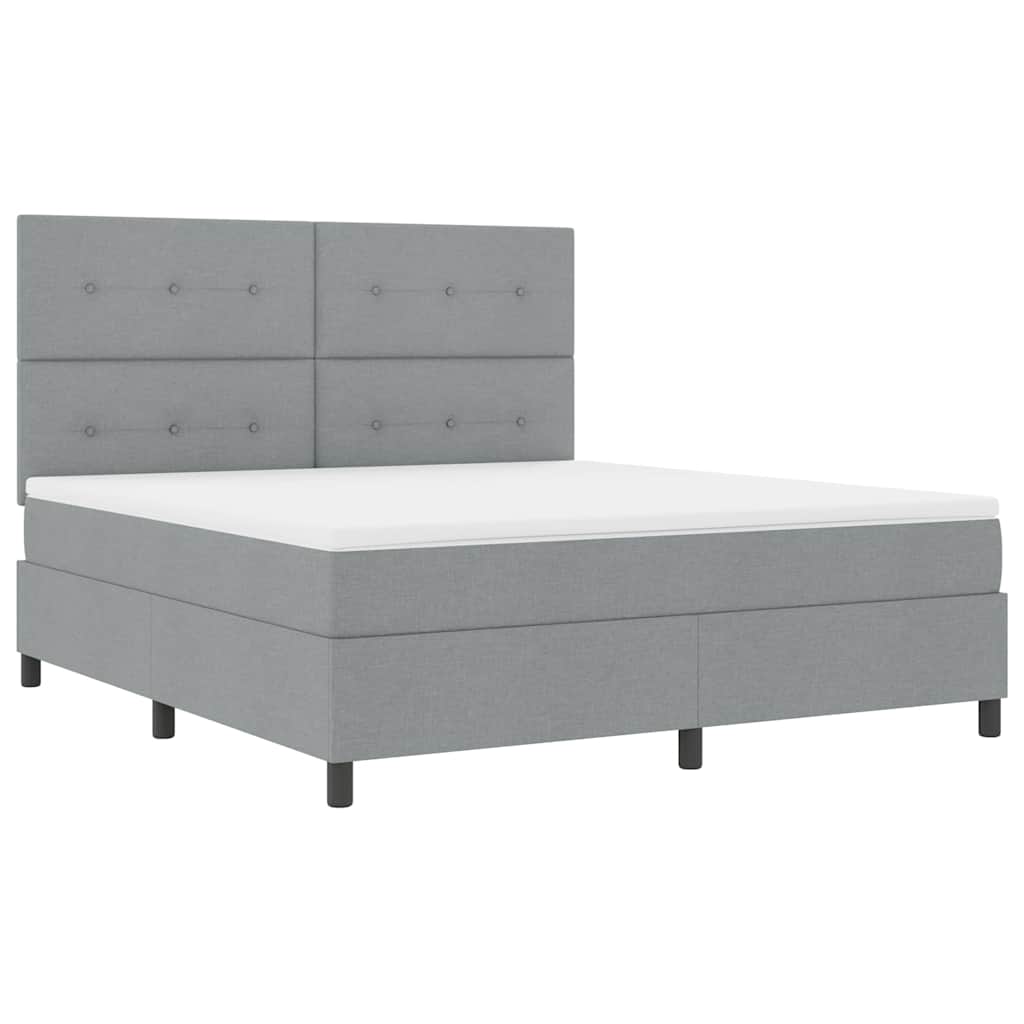 vidaXL Κρεβάτι με ελατήρια Ανοιχτό γκρι 180 x 200 cm ύφασμα