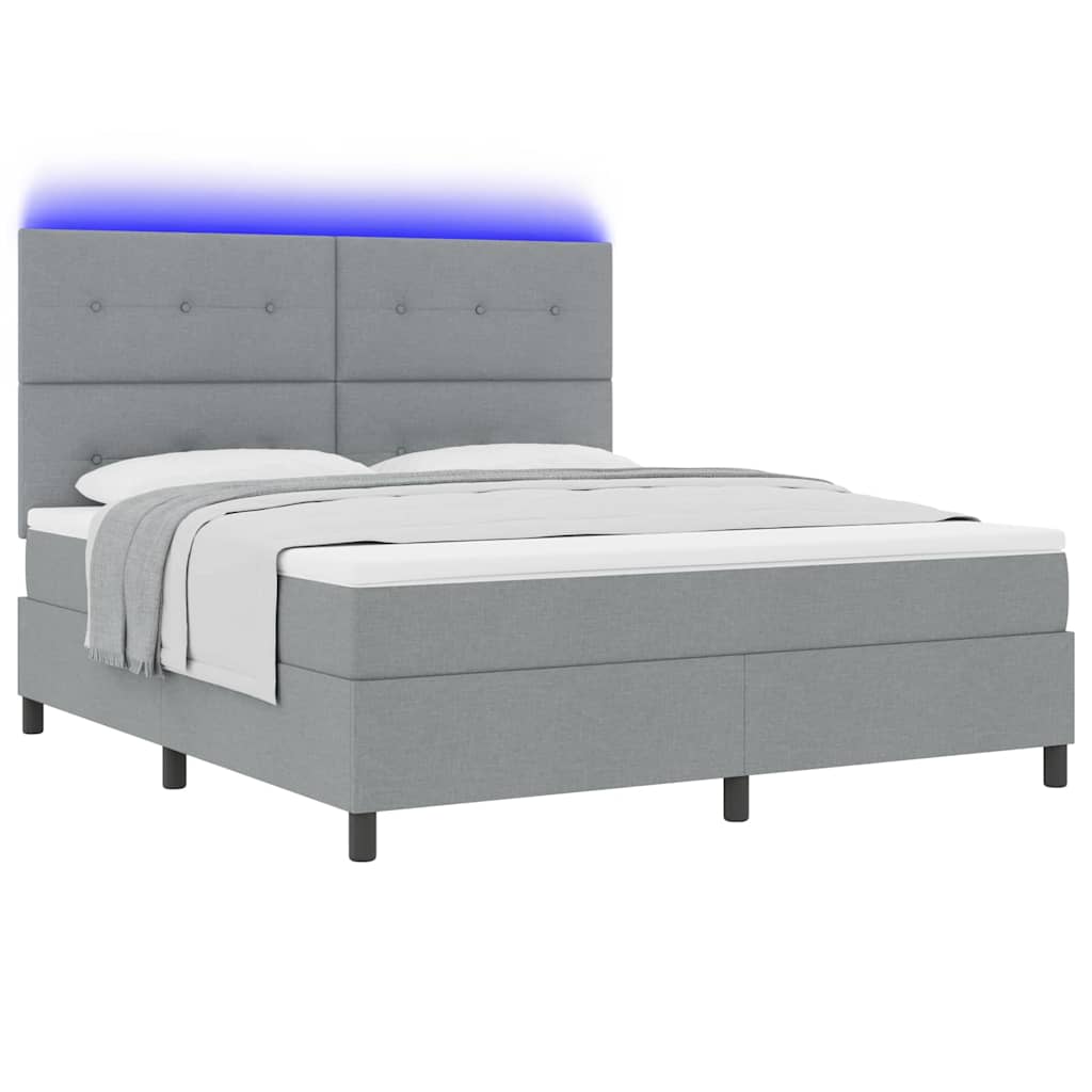 vidaXL Κρεβάτι με ελατήρια Ανοιχτό γκρι 180 x 200 cm ύφασμα