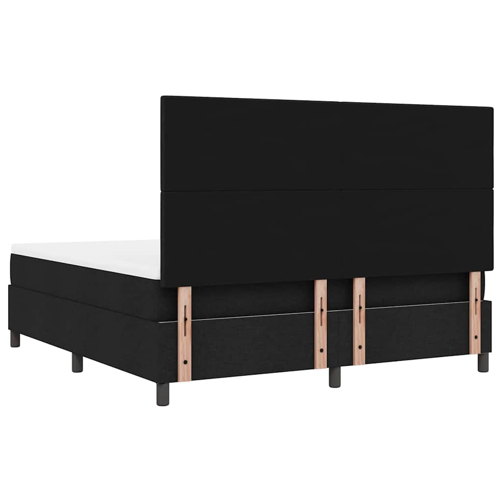 vidaXL Κρεβάτι με ελατήρια με κεφαλάρι Μαύρο 180 x 200 cm ύφασμα