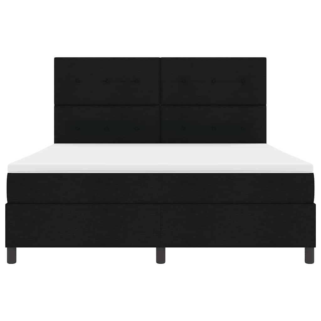 vidaXL Κρεβάτι με ελατήρια με κεφαλάρι Μαύρο 180 x 200 cm ύφασμα