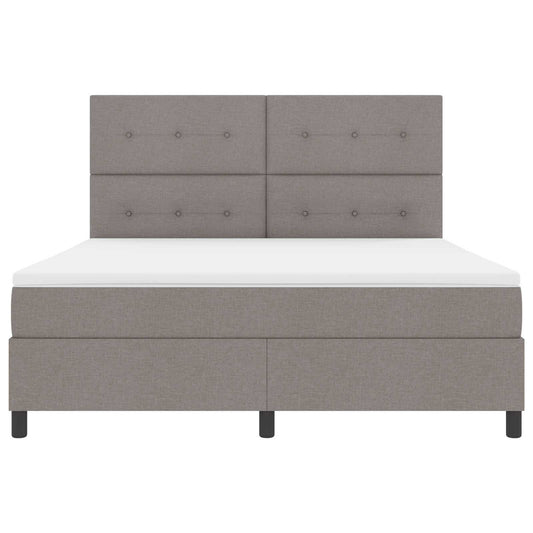 vidaXL Κρεβάτι με ελατήρια με κεφαλάρι Taupe 180 x 200 cm ύφασμα