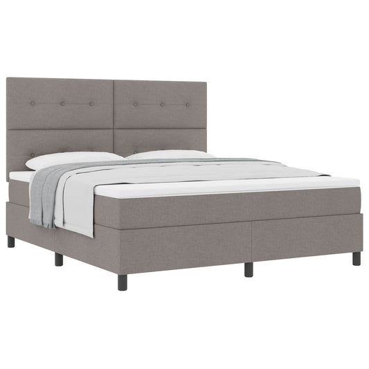 vidaXL Κρεβάτι με ελατήρια με κεφαλάρι Taupe 180 x 200 cm ύφασμα