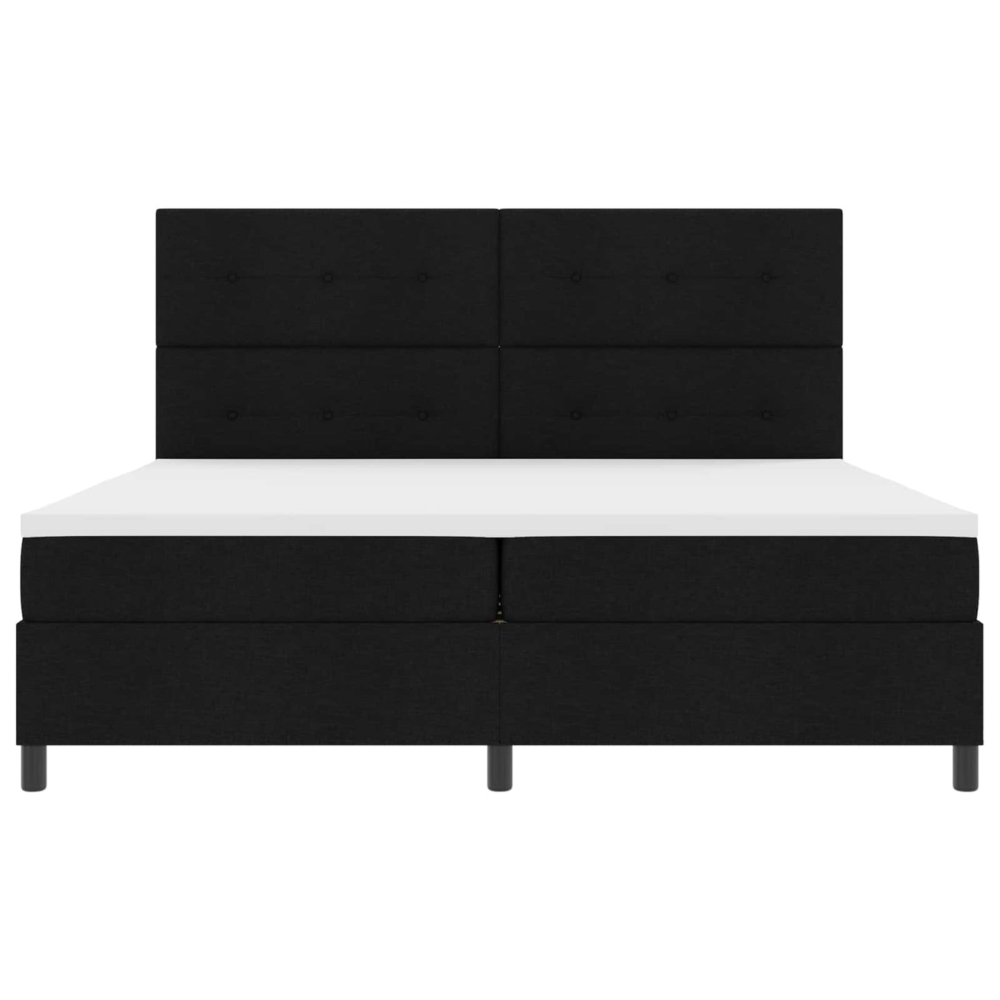 vidaXL Κρεβάτι με ελατήρια με κεφαλάρι Μαύρο 200 x 200 cm ύφασμα