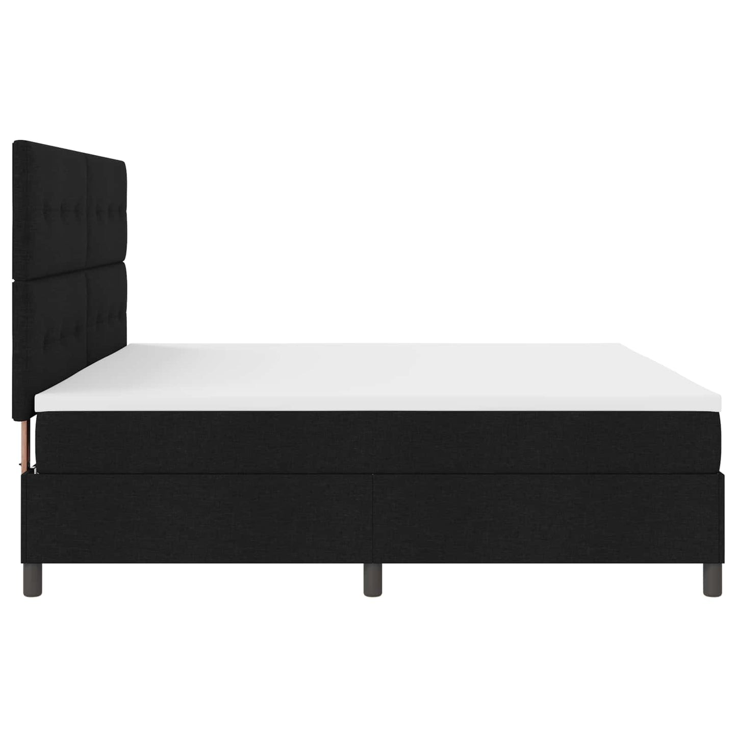 vidaXL Κρεβάτι με ελατήρια με κεφαλάρι Μαύρο 200 x 200 cm ύφασμα
