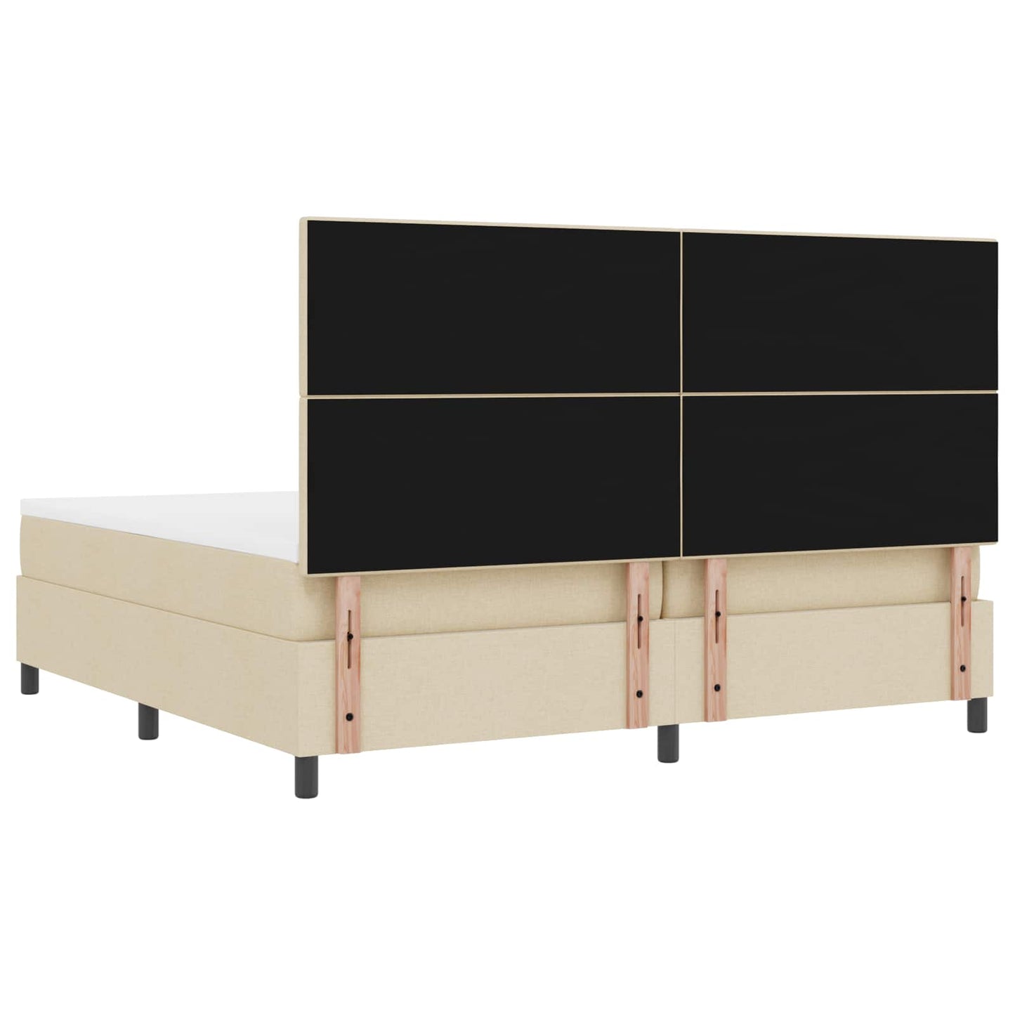vidaXL Κρεβάτι με ελατήρια με κεφαλάρι Κρεμ 200 x 200 cm ύφασμα