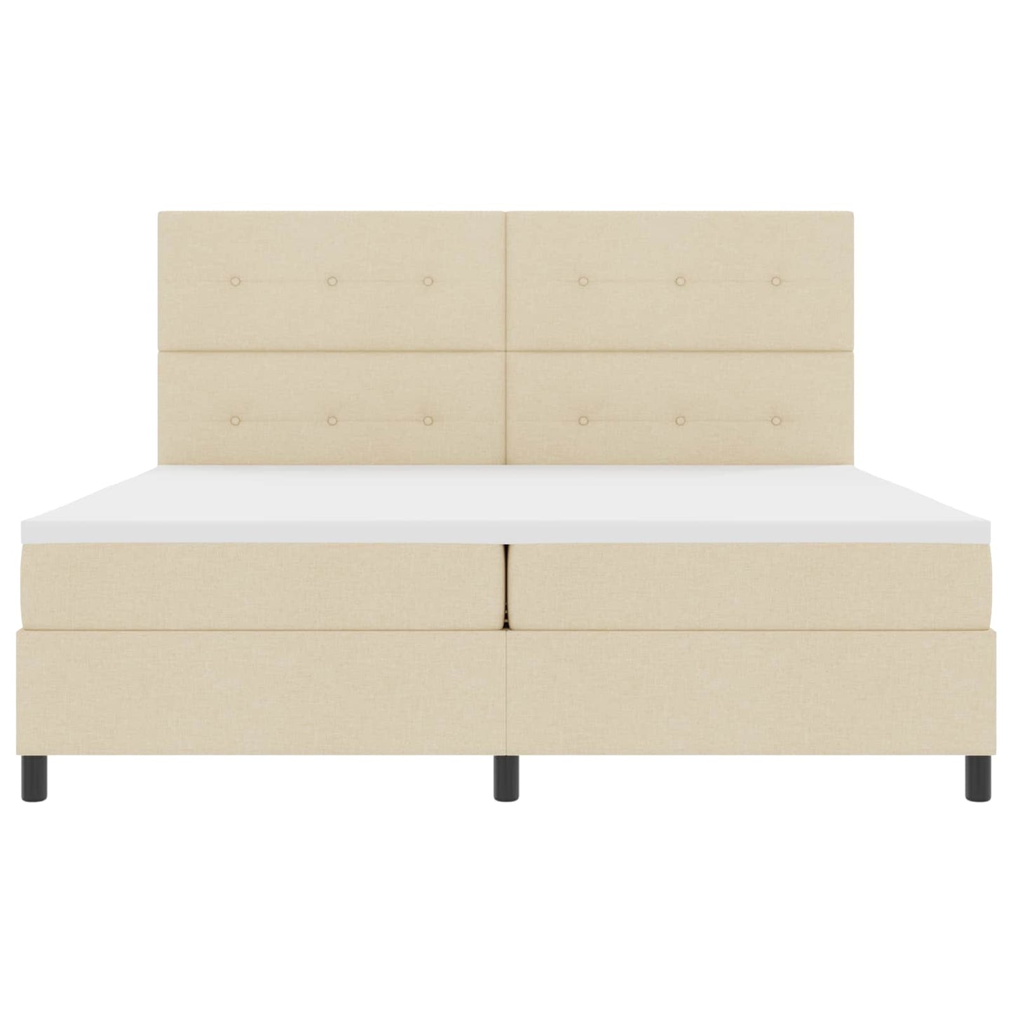 vidaXL Κρεβάτι με ελατήρια με κεφαλάρι Κρεμ 200 x 200 cm ύφασμα