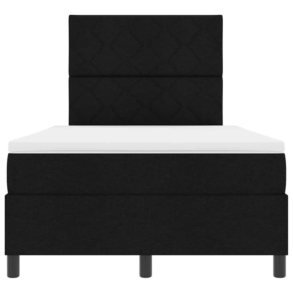 vidaXL Κρεβάτι με ελατήρια με κεφαλάρι Μαύρο 120 x 190 cm ύφασμα