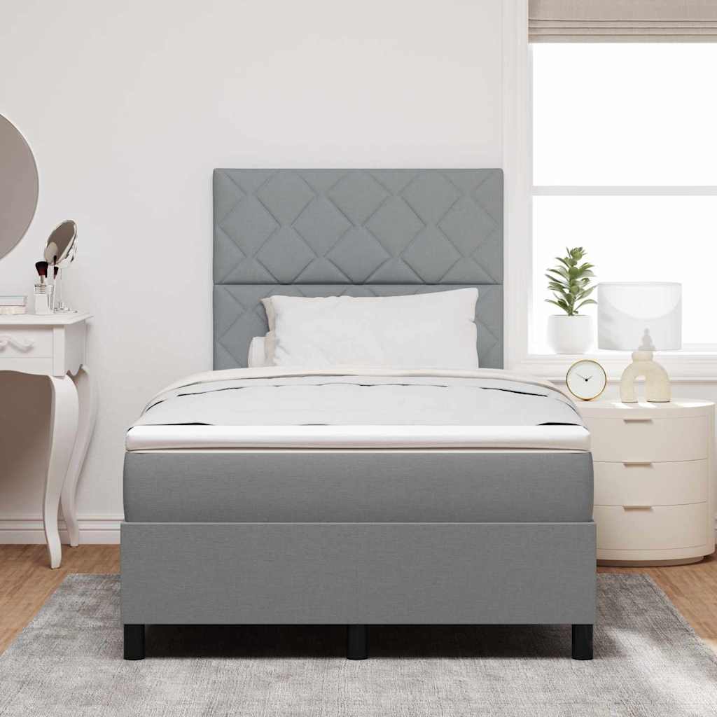 vidaXL Κρεβάτι με ελατήρια Ανοιχτό γκρι 120 x 200 cm ύφασμα