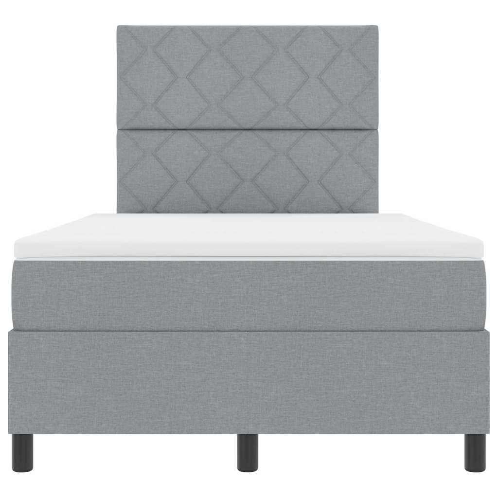 vidaXL Κρεβάτι με ελατήρια Ανοιχτό γκρι 120 x 200 cm ύφασμα