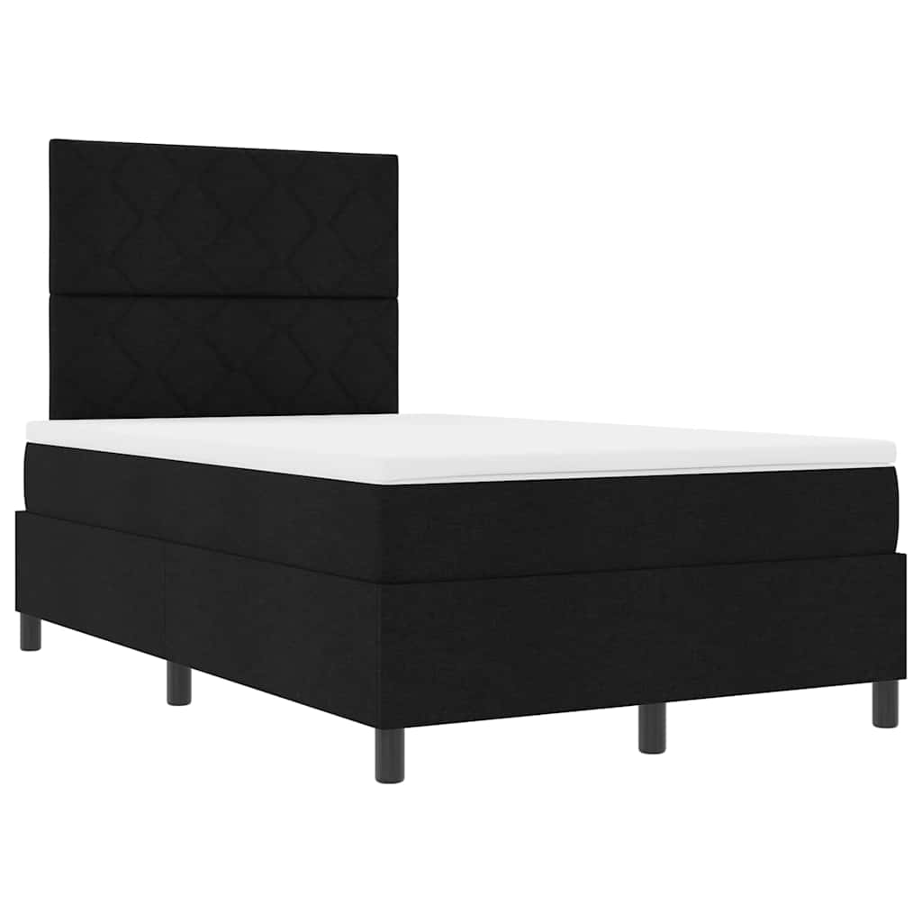 vidaXL Κρεβάτι με ελατήρια με κεφαλάρι Μαύρο 120 x 200 cm ύφασμα