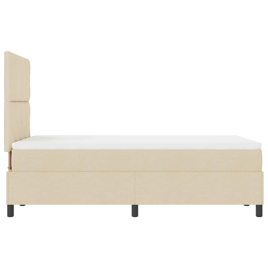 vidaXL Κρεβάτι με ελατήρια με κεφαλάρι Κρεμ 120 x 200 cm ύφασμα