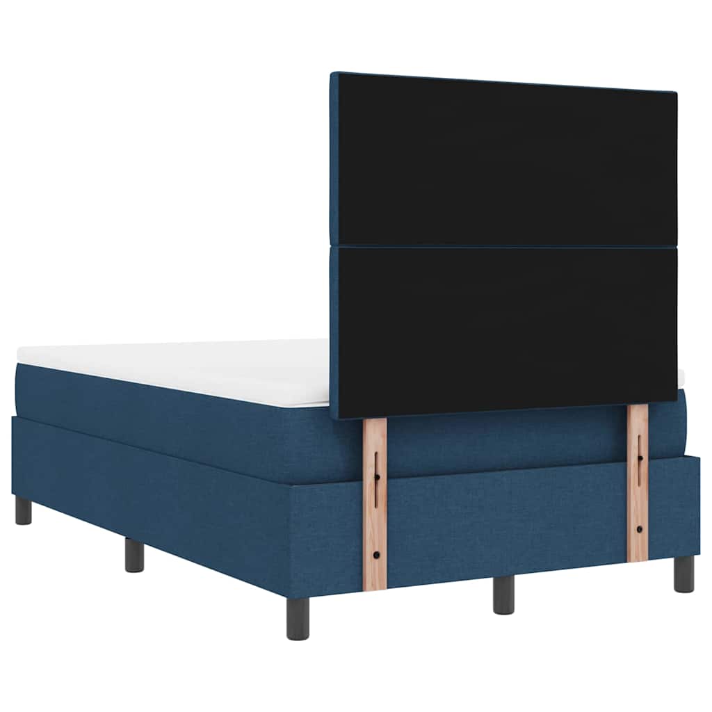 vidaXL Κρεβάτι με ελατήρια με κεφαλάρι Μπλε 120 x 200 cm ύφασμα