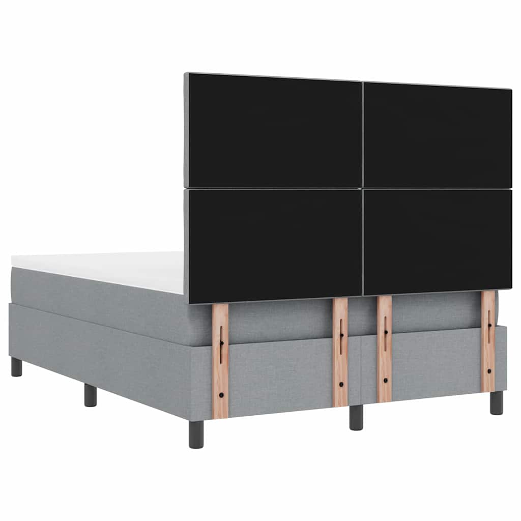 vidaXL Κρεβάτι με ελατήρια Ανοιχτό γκρι 140 x 190 cm ύφασμα