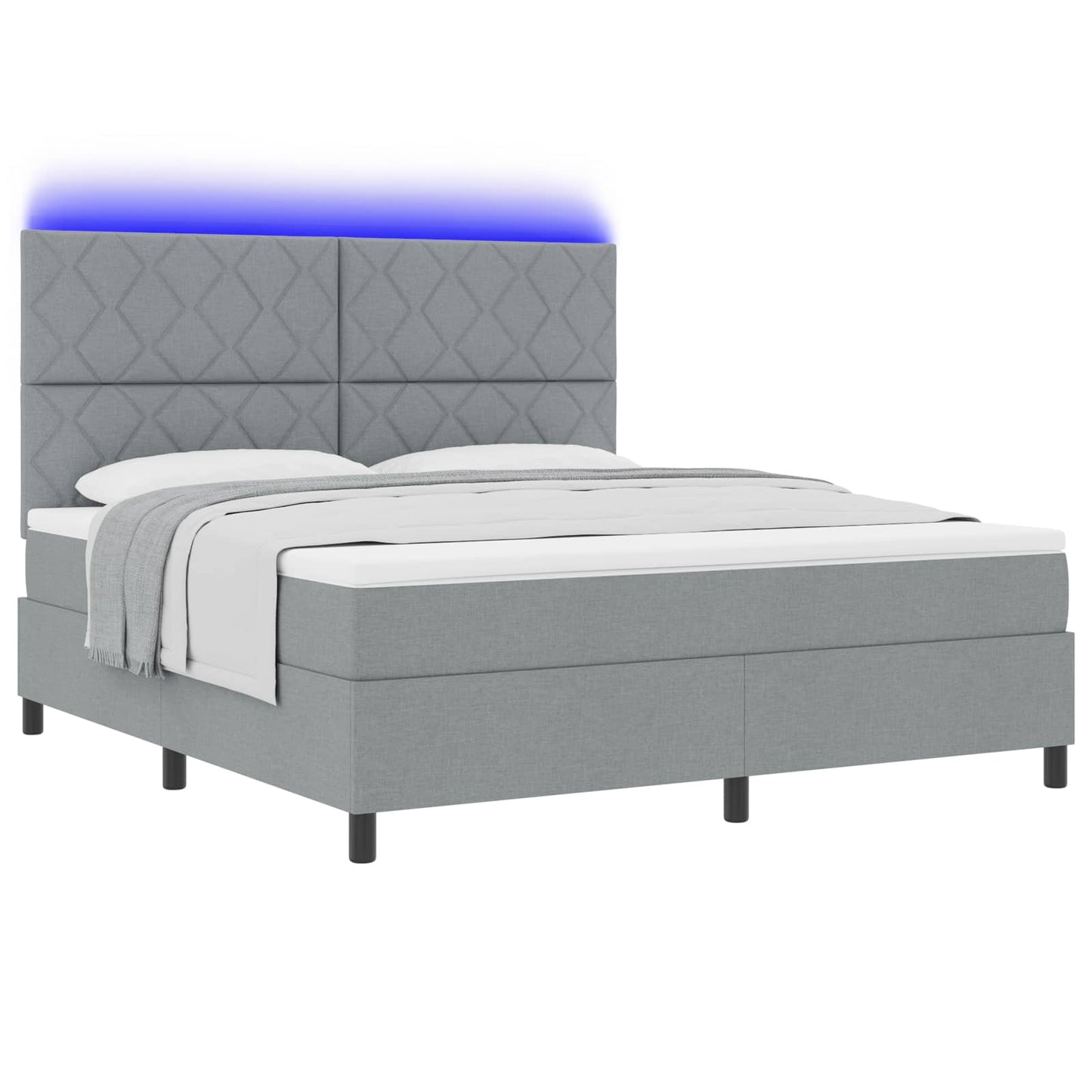 vidaXL Κρεβάτι με ελατήρια Ανοιχτό γκρι 180 x 200 cm ύφασμα
