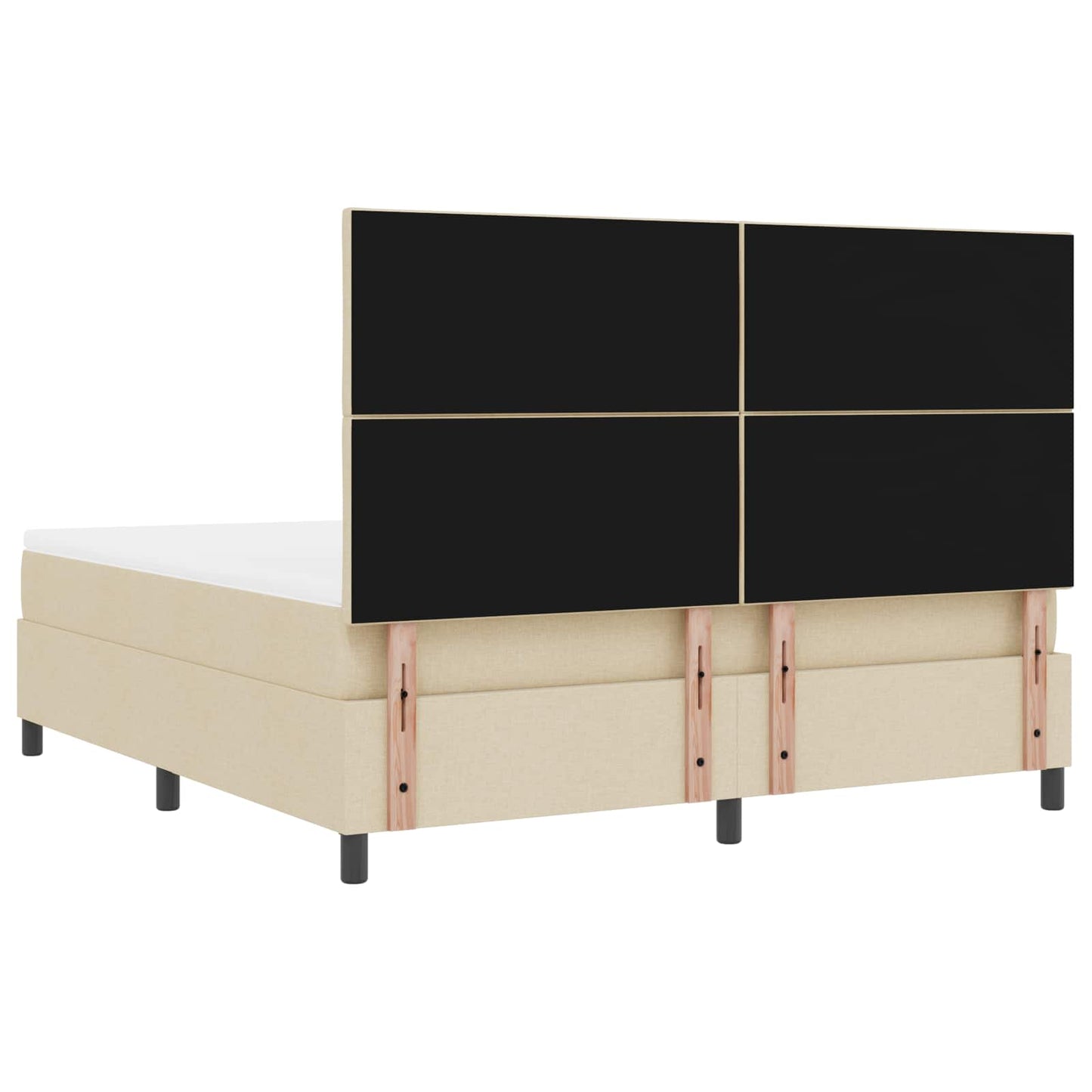 vidaXL Κρεβάτι με ελατήρια με κεφαλάρι Κρεμ 180 x 200 cm ύφασμα
