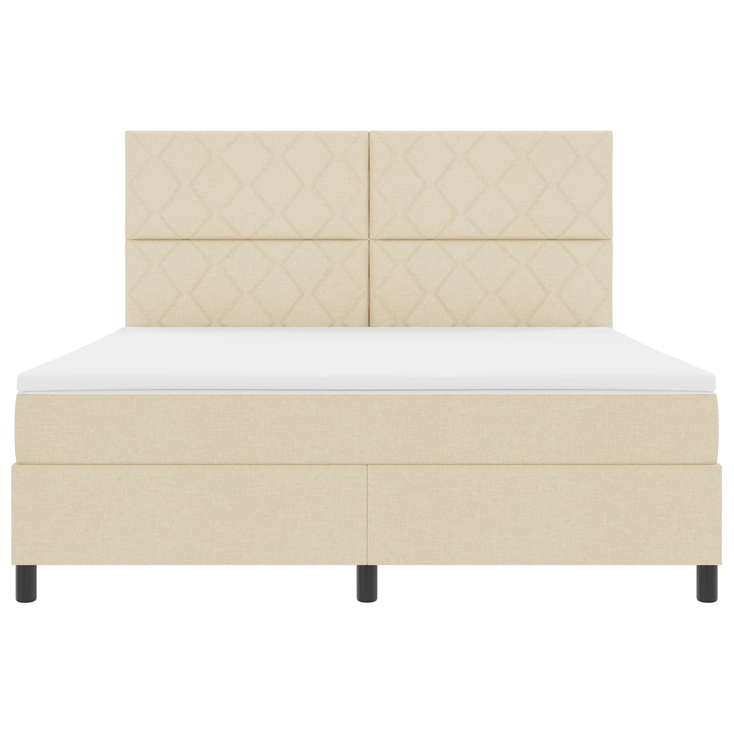 vidaXL Κρεβάτι με ελατήρια με κεφαλάρι Κρεμ 180 x 200 cm ύφασμα