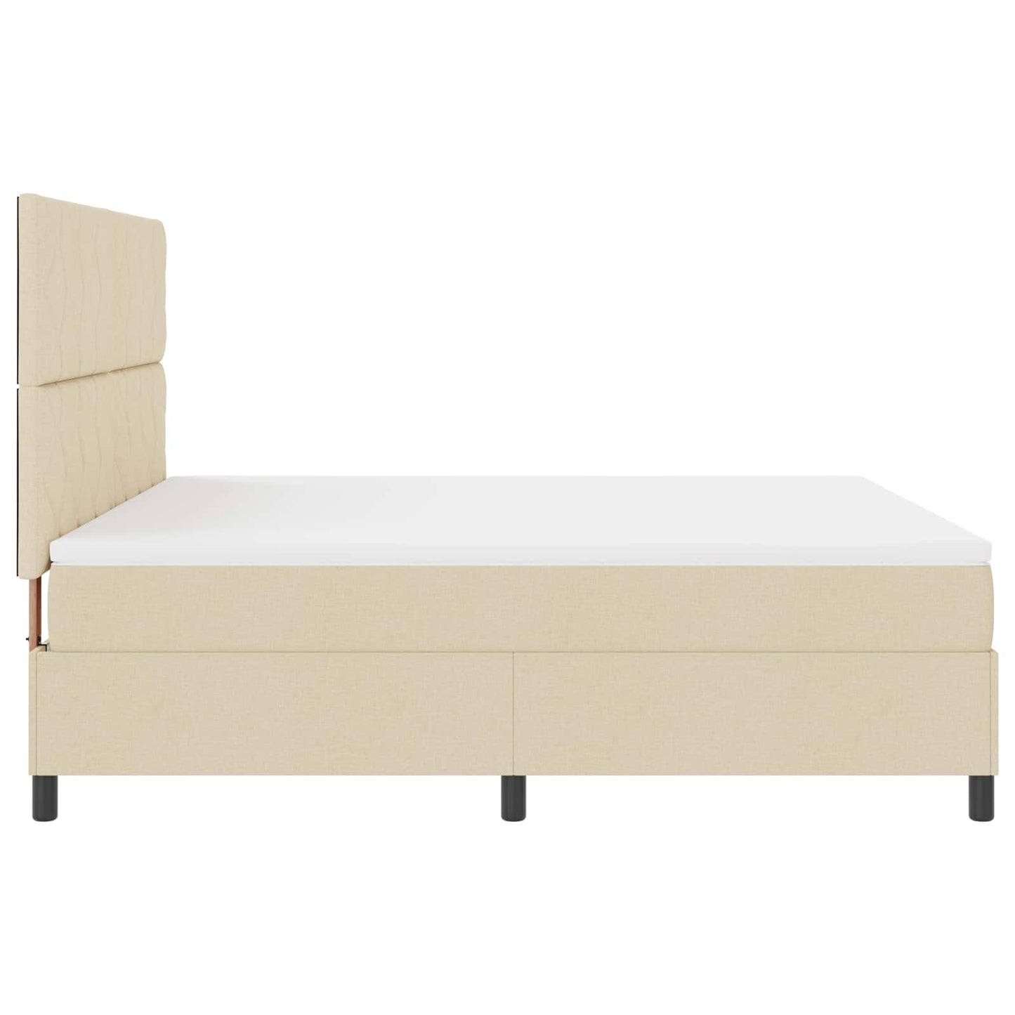 vidaXL Κρεβάτι με ελατήρια με κεφαλάρι Κρεμ 180 x 200 cm ύφασμα
