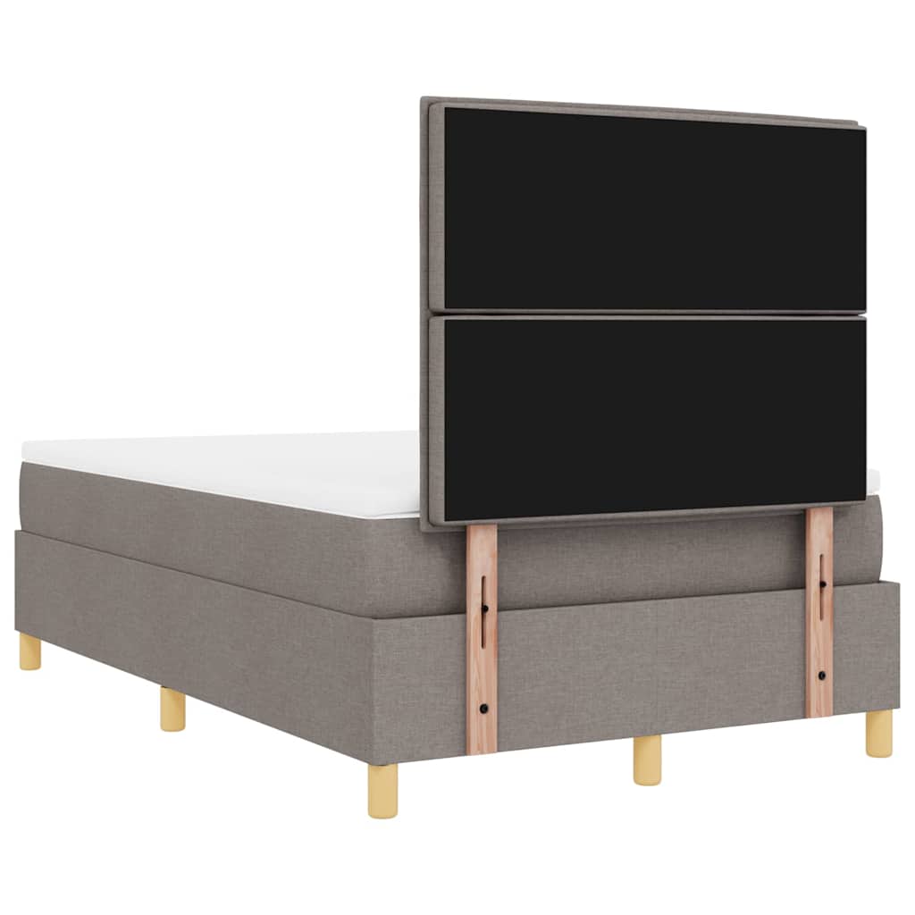 vidaXL LED Κρεβάτι με βάθρο με στρώμα Taupe 120 x 190 cm ύφασμα