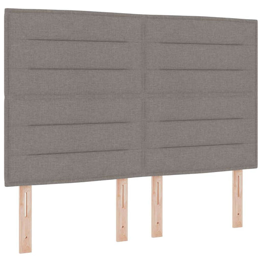 vidaXL LED Κρεβάτι με βάθρο με στρώμα Taupe 140 x 190 cm ύφασμα