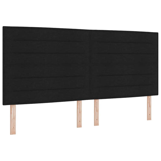 vidaXL LED Κρεβάτι με βάθρο με στρώμα Μαύρο 200 x 200 cm ύφασμα