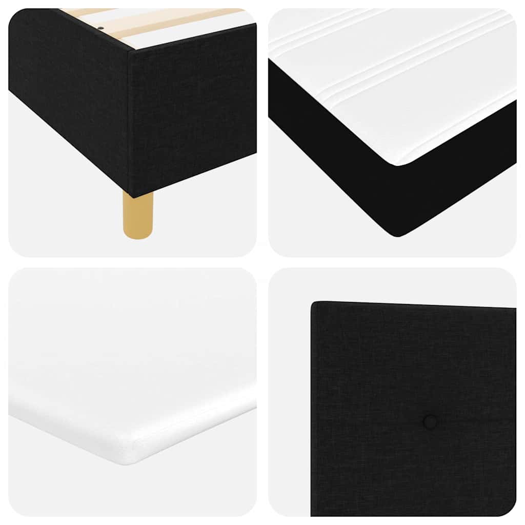 vidaXL LED Κρεβάτι με βάθρο με κεφαλάρι Μαύρο 100 x 200 cm ύφασμα