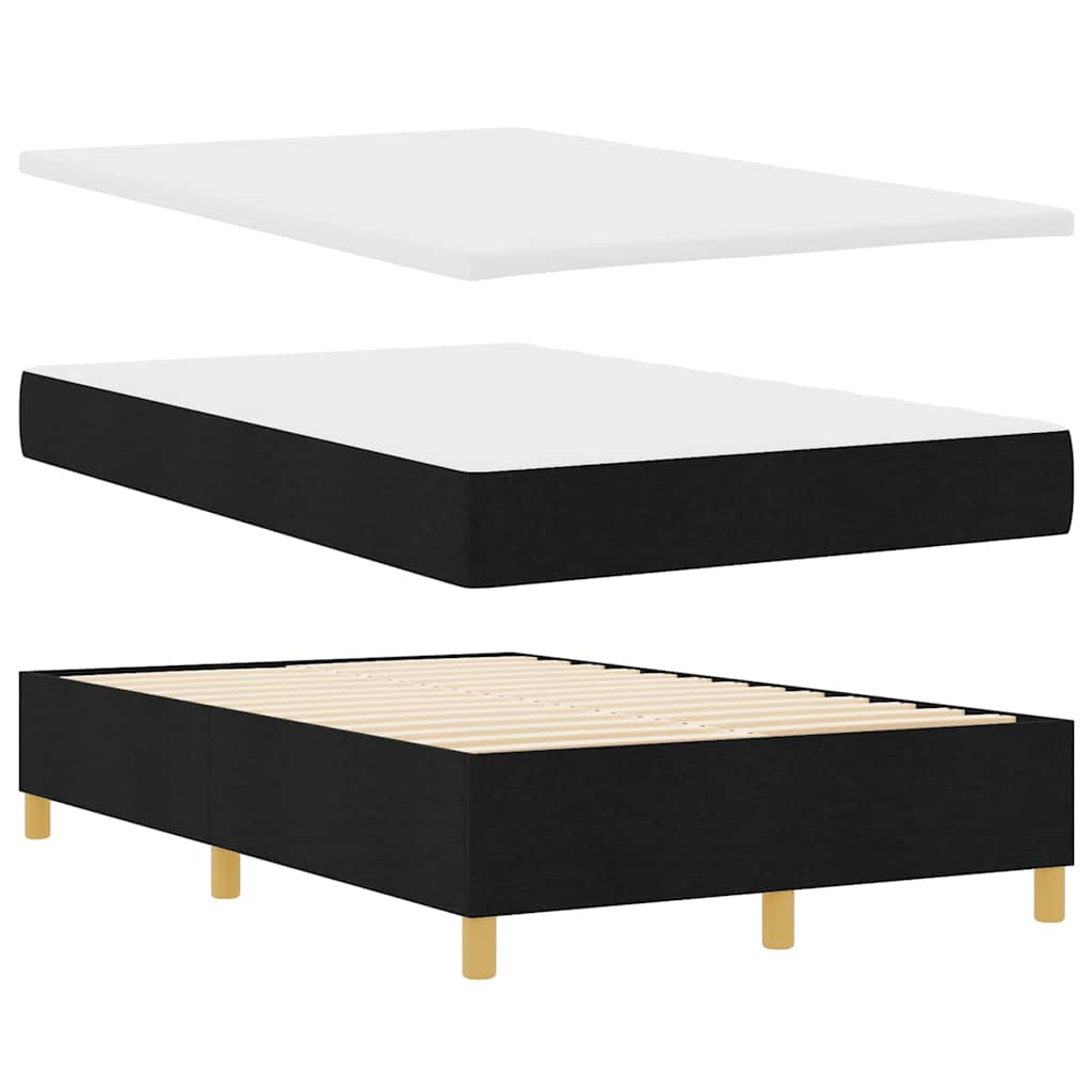 vidaXL LED Κρεβάτι με βάθρο με κεφαλάρι Μαύρο 120 x 190 cm ύφασμα