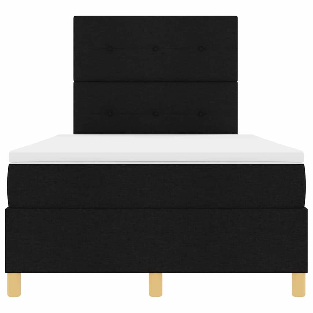 vidaXL LED Κρεβάτι με βάθρο με κεφαλάρι Μαύρο 120 x 190 cm ύφασμα