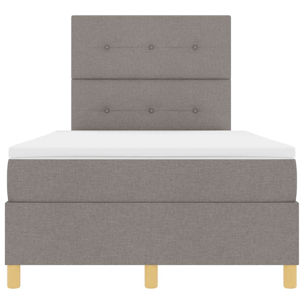 vidaXL LED Κρεβάτι με βάθρο με κεφαλάρι Taupe 120 x 190 cm ύφασμα
