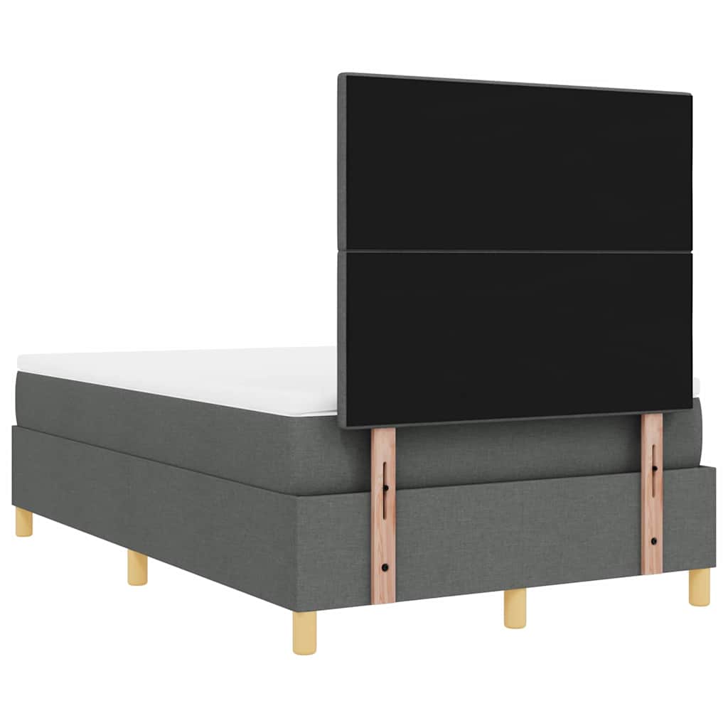 vidaXL LED Κρεβάτι με βάθρο Σκούρο Γκρι 120 x 200 cm ύφασμα