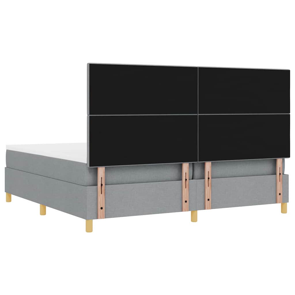 vidaXL LED Κρεβάτι με βάθρο Ανοιχτό γκρι 200 x 200 cm ύφασμα