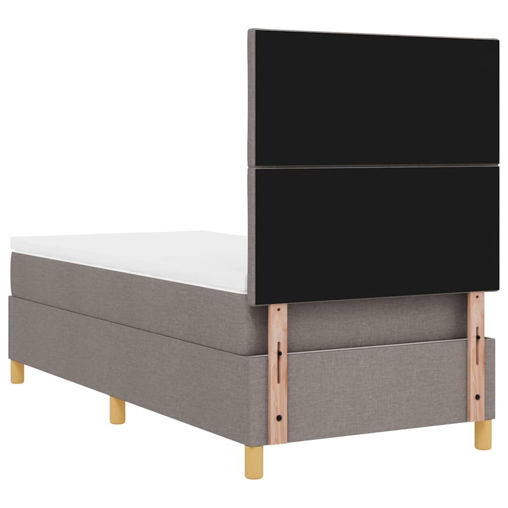 vidaXL LED Κρεβάτι με βάθρο με κεφαλάρι Taupe 90 x 190 cm ύφασμα