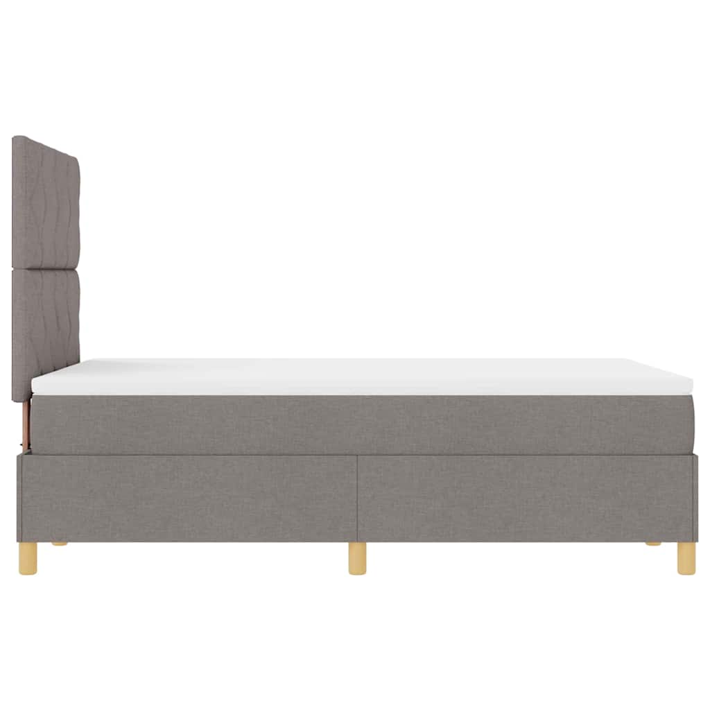 vidaXL LED Κρεβάτι με βάθρο με κεφαλάρι Taupe 120 x 190 cm ύφασμα