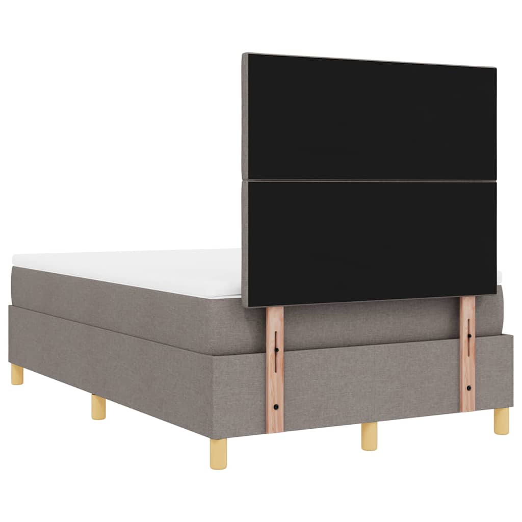 vidaXL LED Κρεβάτι με βάθρο με κεφαλάρι Taupe 120 x 200 cm ύφασμα