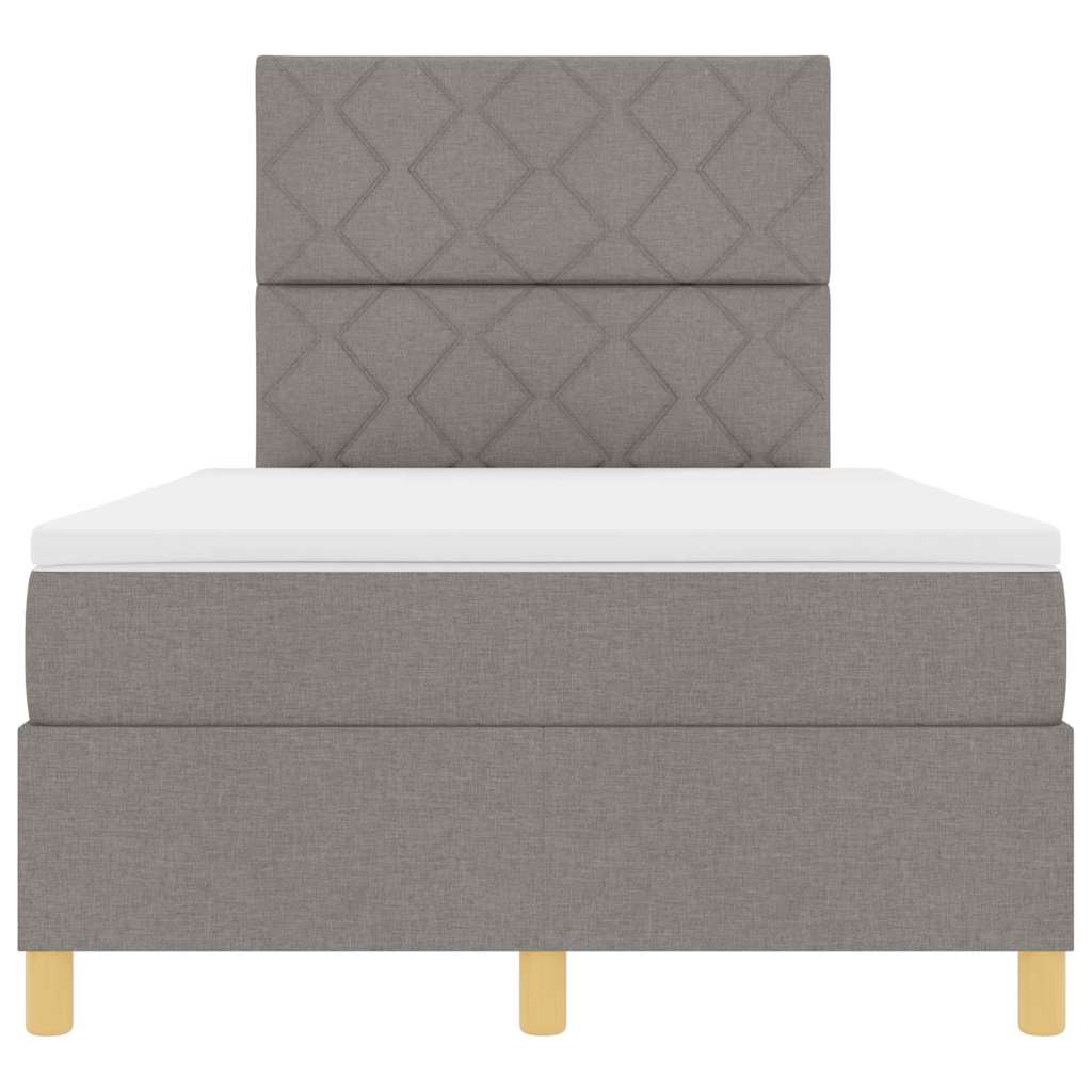 vidaXL LED Κρεβάτι με βάθρο με κεφαλάρι Taupe 120 x 200 cm ύφασμα