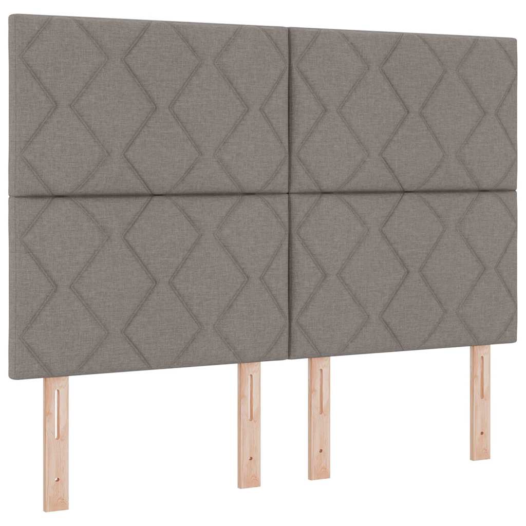 vidaXL LED Κρεβάτι με βάθρο με κεφαλάρι Taupe 140 x 200 cm ύφασμα