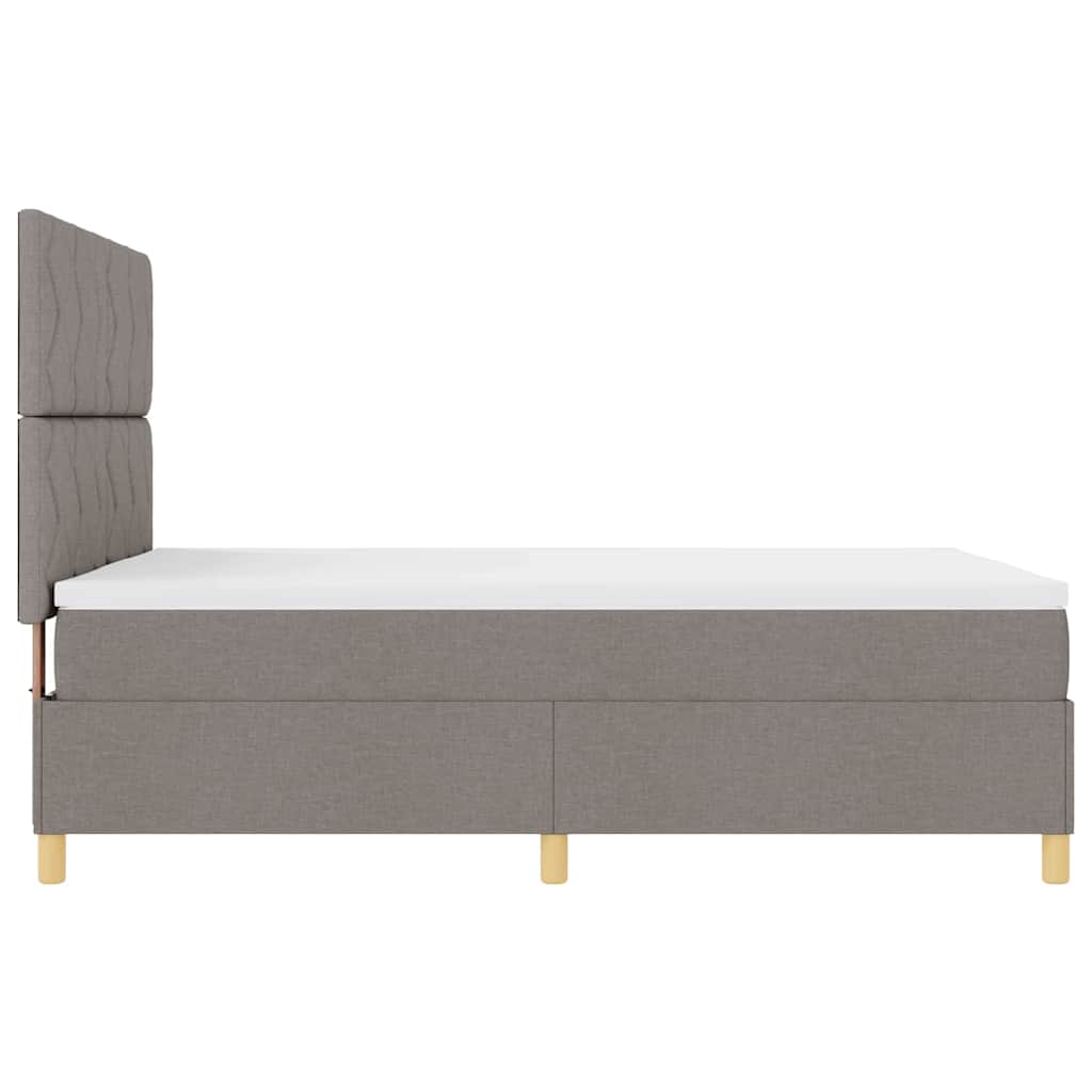 vidaXL LED Κρεβάτι με βάθρο με κεφαλάρι Taupe 140 x 200 cm ύφασμα