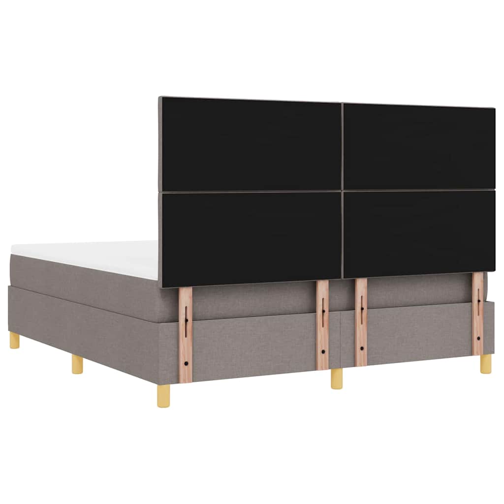 vidaXL LED Κρεβάτι με βάθρο με κεφαλάρι Taupe 180 x 200 cm ύφασμα