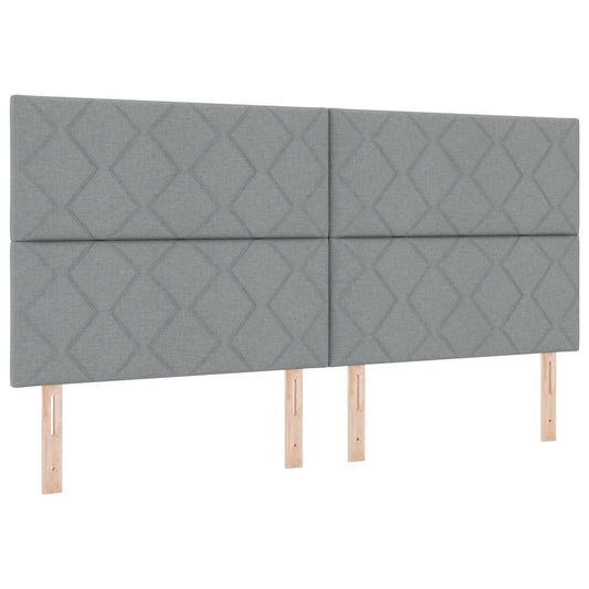 vidaXL LED Κρεβάτι με βάθρο Ανοιχτό γκρι 200 x 200 cm ύφασμα
