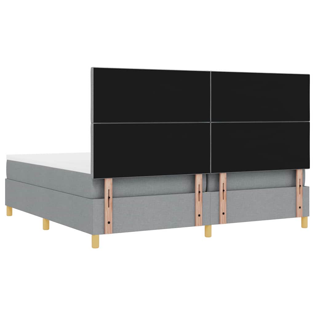 vidaXL LED Κρεβάτι με βάθρο Ανοιχτό γκρι 200 x 200 cm ύφασμα