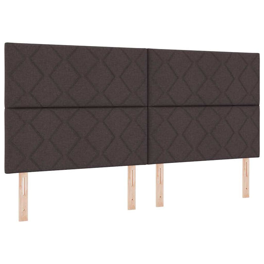 vidaXL LED Κρεβάτι με βάθρο Σκούρο Καφέ 200 x 200 cm ύφασμα