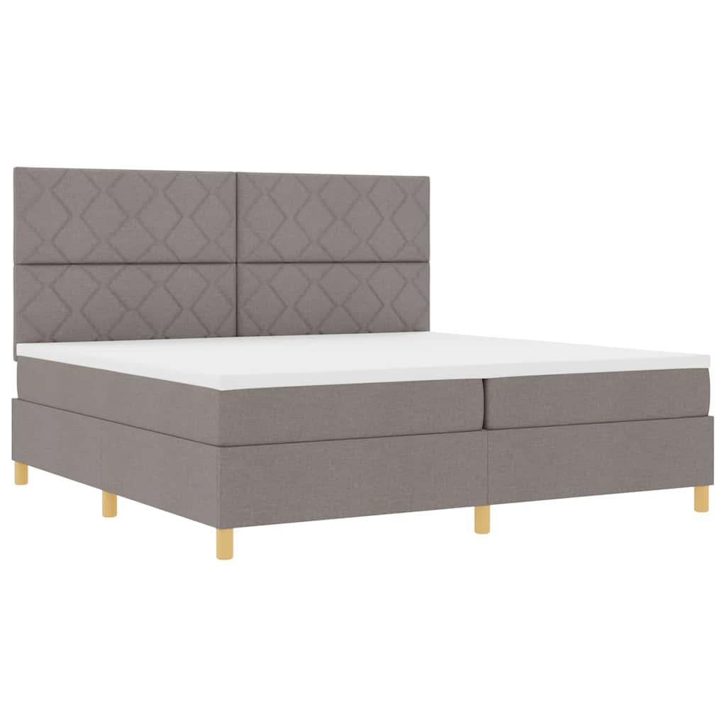 vidaXL LED Κρεβάτι με βάθρο με κεφαλάρι Taupe 200 x 200 cm ύφασμα