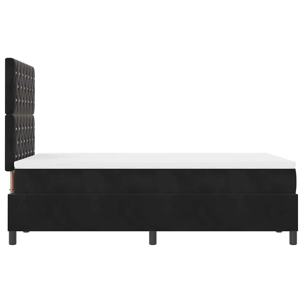 vidaXL LED Κρεβάτι με βάθρο με στρώμα Μαύρο 120 x 190 cm Βελούδο