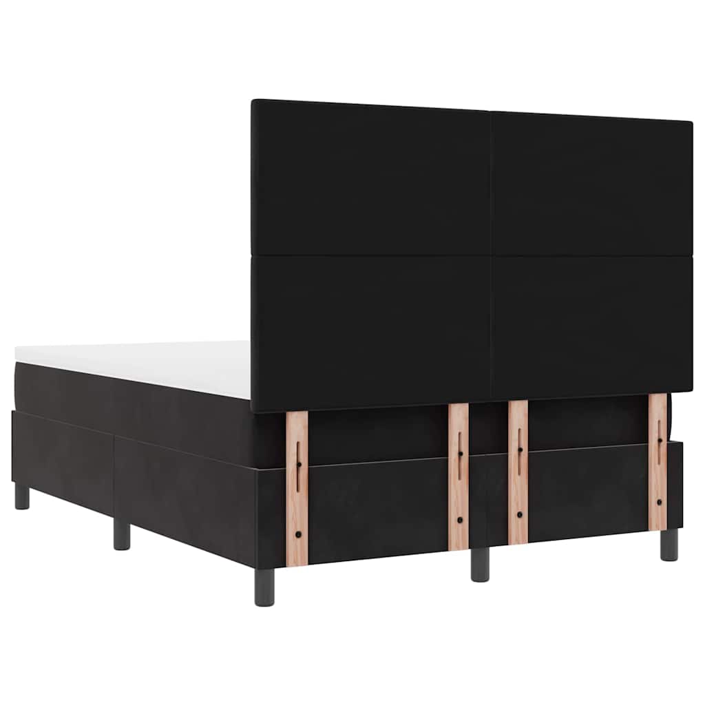 vidaXL LED Κρεβάτι με βάθρο με κεφαλάρι Μαύρο 160 x 200 cm Βελούδο