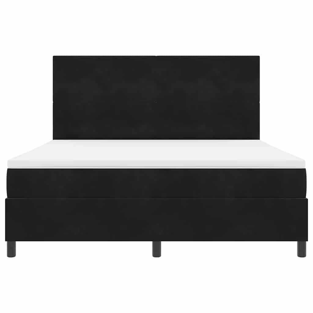 vidaXL LED Κρεβάτι με βάθρο με στρώμα Μαύρο 180 x 200 cm ύφασμα