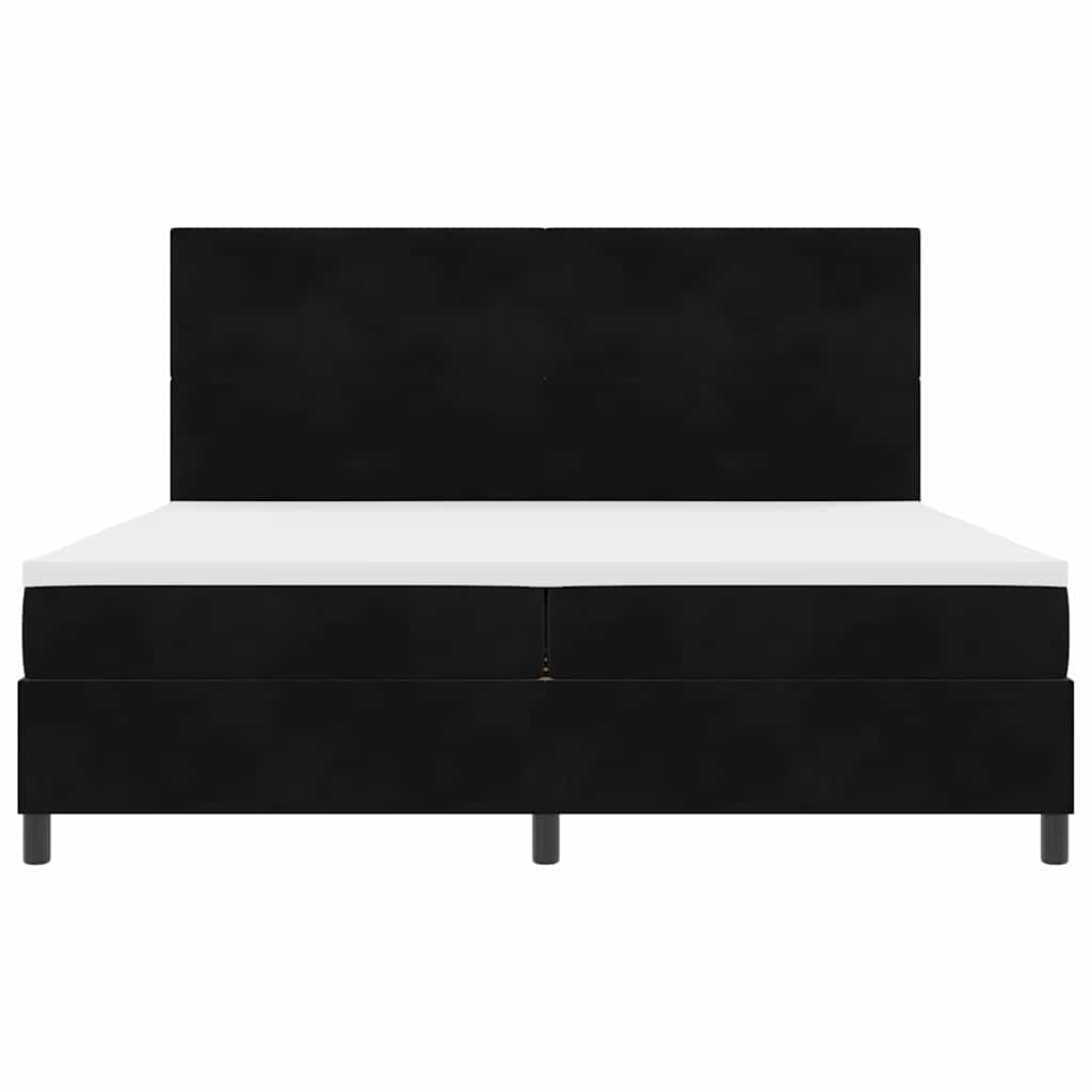 vidaXL LED Κρεβάτι με βάθρο με κεφαλάρι Μαύρο 200 x 200 cm Βελούδο