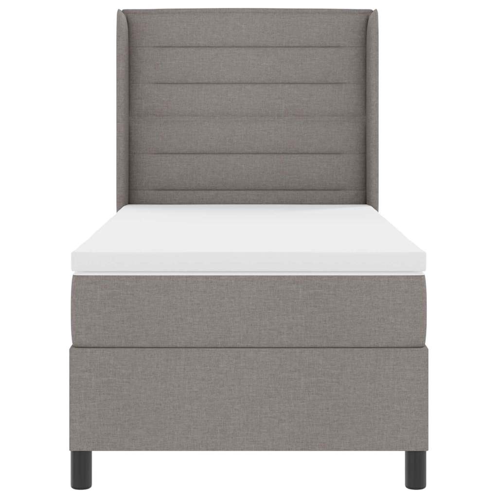 vidaXL LED Κρεβάτι με βάθρο με στρώμα Taupe 80 x 200 cm ύφασμα